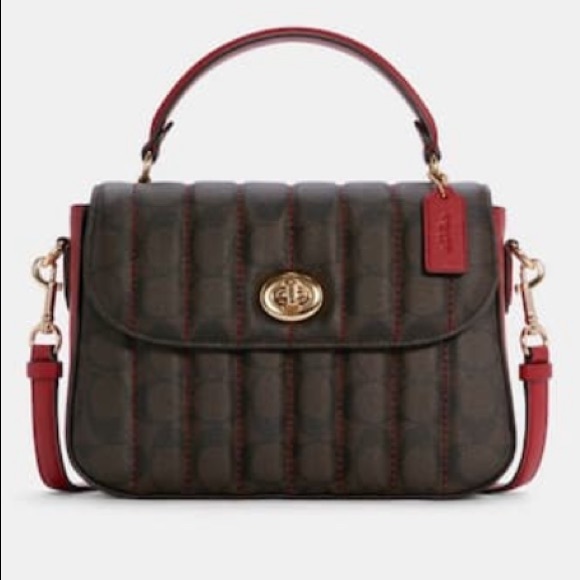 Coach Marlie Top Handle Satchel In Signature Canvas With Quilting - Picture 2 of 12